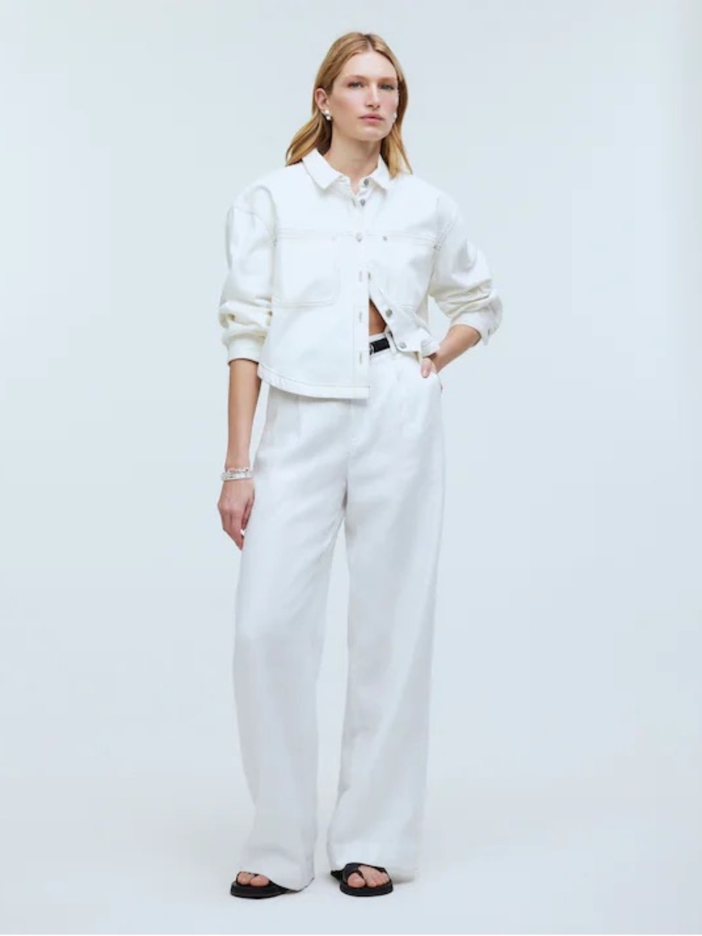 Madewell The Harlow Wide-Leg Pant in 100% Linen Size 4